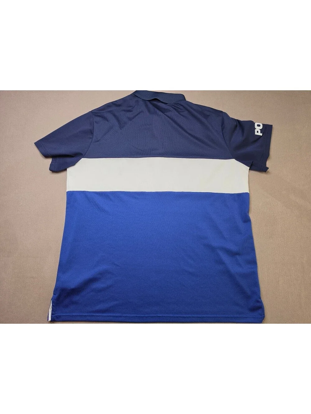 Polo Ralph Lauren Performance Men’s XL Colorblock Golf Polo Shirt Blue White